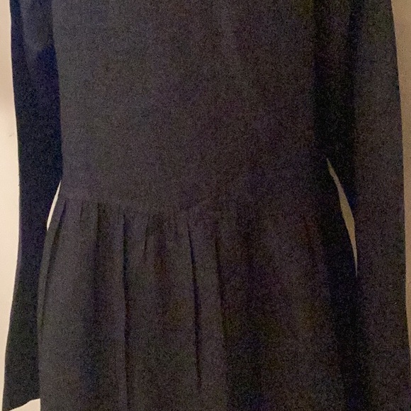FLAX , Black, long sleeves, button down, hidden pockets linen tunic # P. - Picture 5 of 8